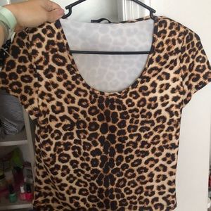 Cheetah print crop shirt